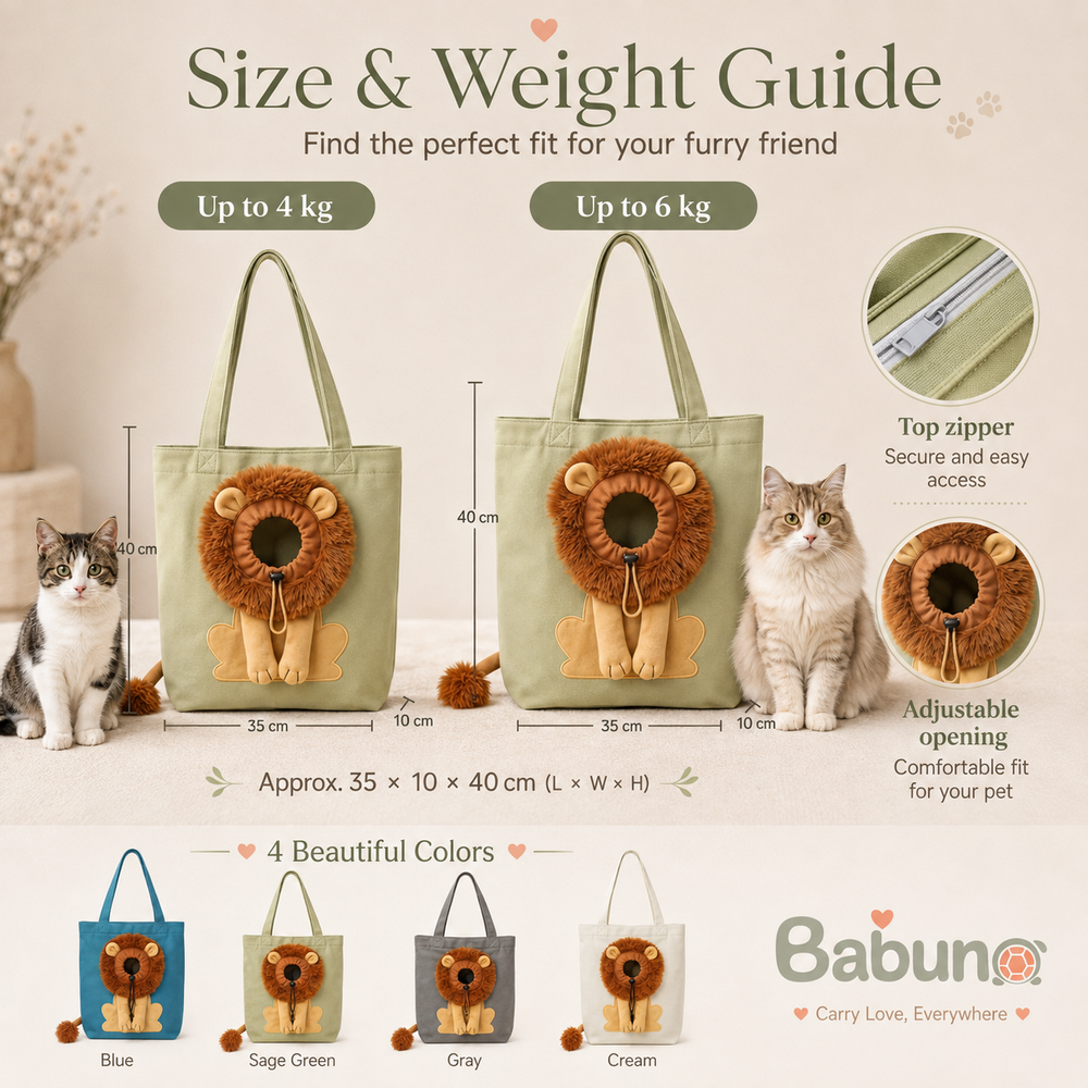 Lion Shaped Cat Carrier Bag