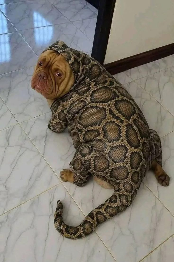 SlitherPup™ – Realistic Python Snake Costume for Dogs